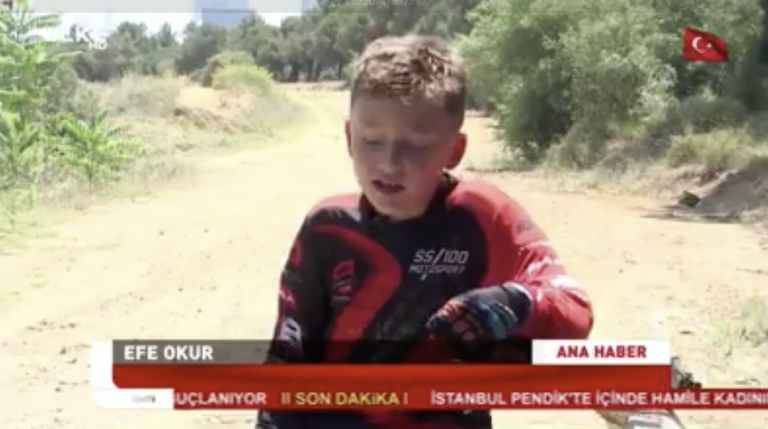 Küçük şampiyon “Efe” 7 yaşındaki Efe Okur Motokros organizasyonunda 2. oldu